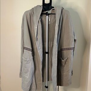 Free People Utility Jacket in Taupe and Gray